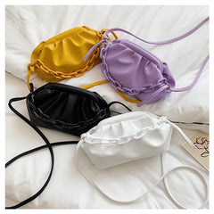 Thick Chain Shoulder Bags Pleated Cloud Crossbody Bags for Women