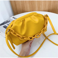 Thick Chain Shoulder Bags Pleated Cloud Crossbody Bags for Women