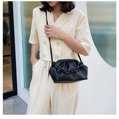 Thick Chain Shoulder Bags Pleated Cloud Crossbody Bags for Women