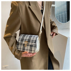 Square Crossbody Bags Plaid Contrasting Colors Bags High Bags