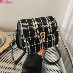 Square Crossbody Bags Plaid Contrasting Colors Bags High Bags
