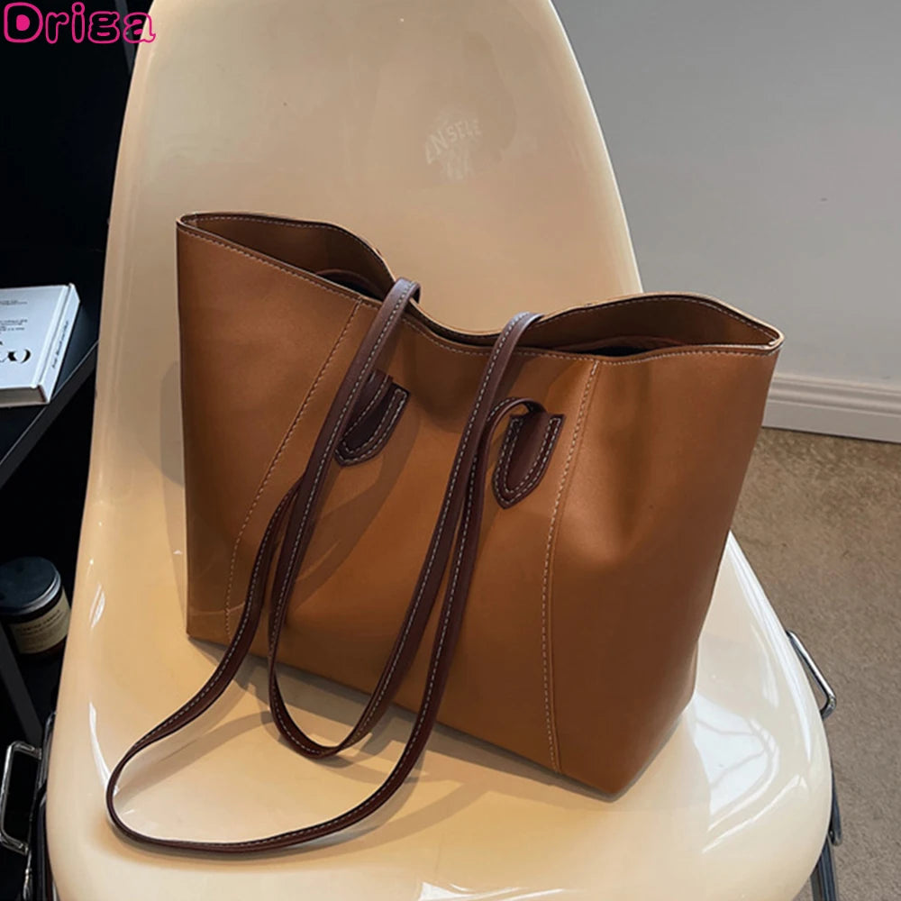 Large Capacity Shoulder Bags For Women Famous Handbags Pu Leather High Tote Bags