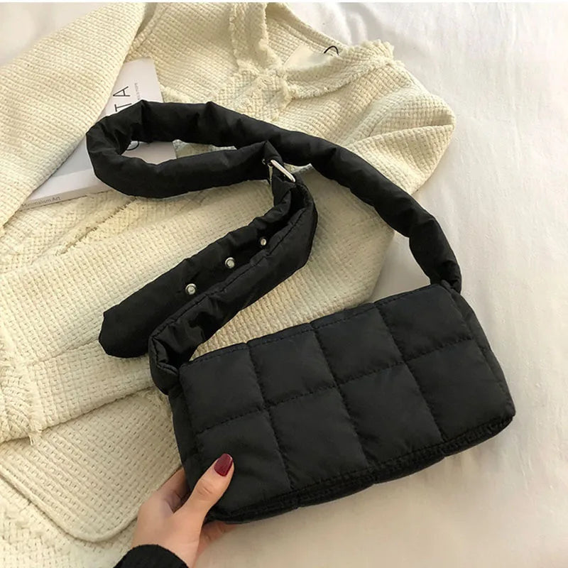 Sponge Pillow Crossbody Bags Women's Solid Shoulder Bags Diamond Handbags