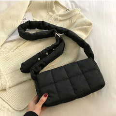 Sponge Pillow Crossbody Bags Women's Solid Shoulder Bags Diamond Handbags