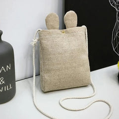 Straw Crossbody Bag for Women Shoulder Beach Bucket Bag Purse