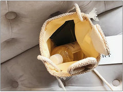 Straw Crossbody Bag for Women Shoulder Beach Bucket Bag Purse