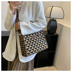 Vintage Checkered Tote Shoulder Bags for Women