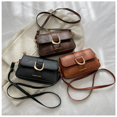 Vintage Square Shoulder Bags for Women Crossbody Bags PU Leather Handbags