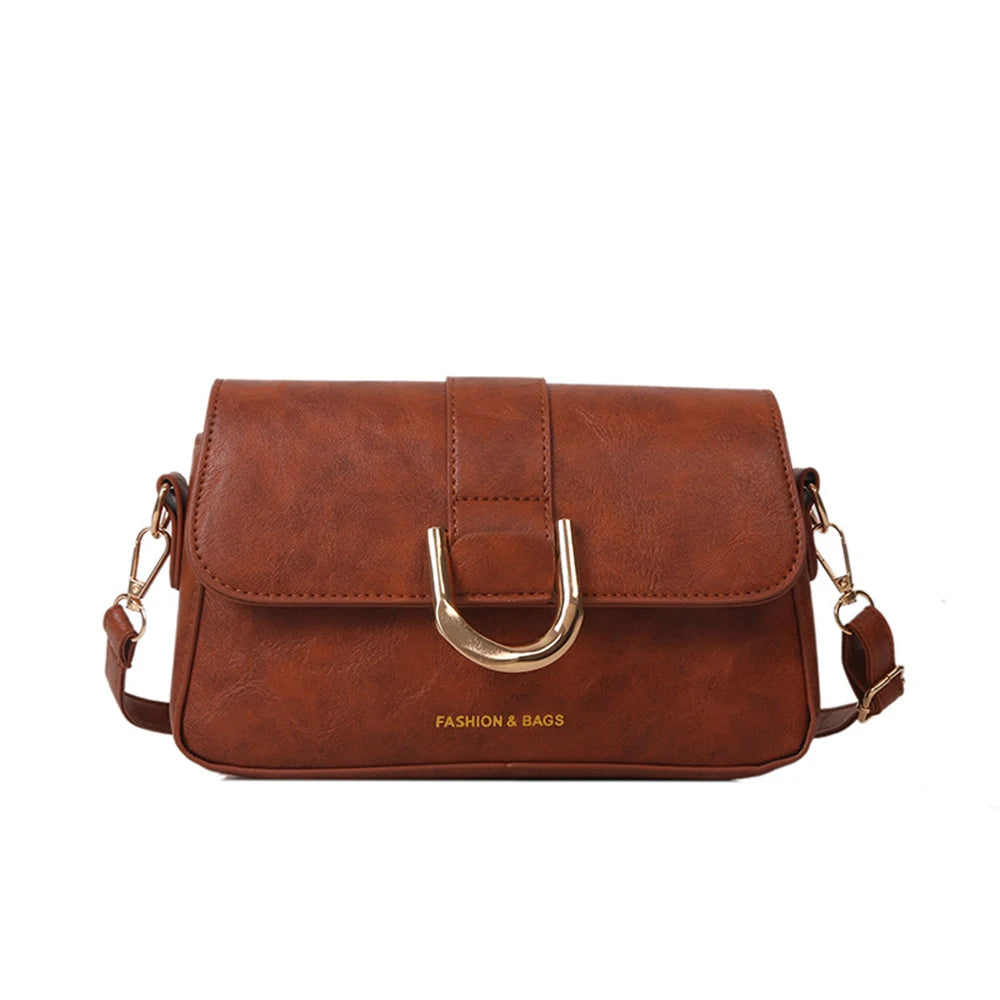 Vintage Square Shoulder Bags for Women Crossbody Bags PU Leather Handbags