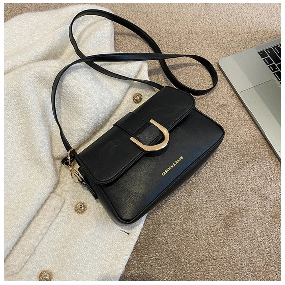 Vintage Square Shoulder Bags for Women Crossbody Bags PU Leather Handbags
