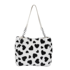 Winter Women Shoulder Bags Large Capacity Tote Handbags Plush Warm Bags