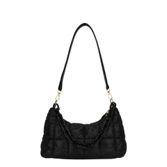 Women Armpit Shoulder Bags High Crossbody Down Bags Chain Plaid Casual Bag