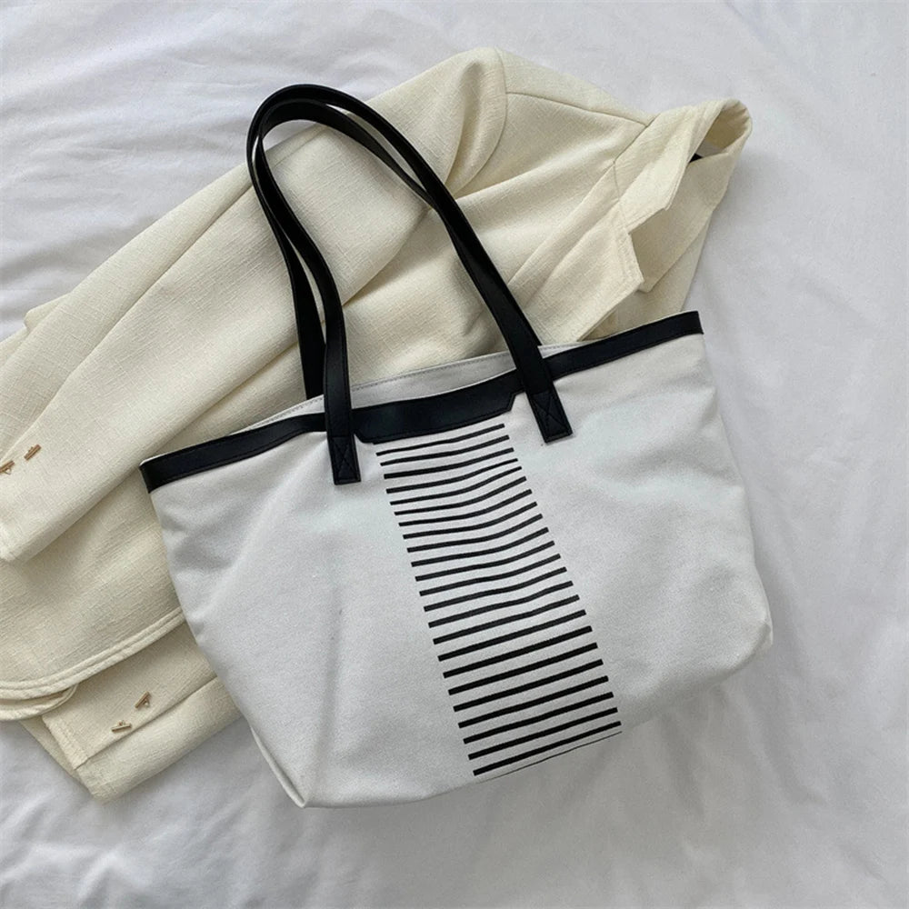Women Canvas Handbags Tote Large Capacity Shoulder Bags Shopping And Travel Bags