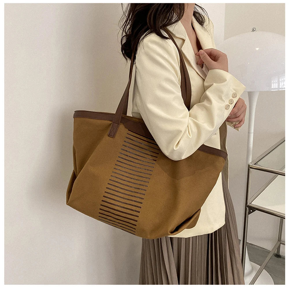 Women Canvas Handbags Tote Large Capacity Shoulder Bags Shopping And Travel Bags