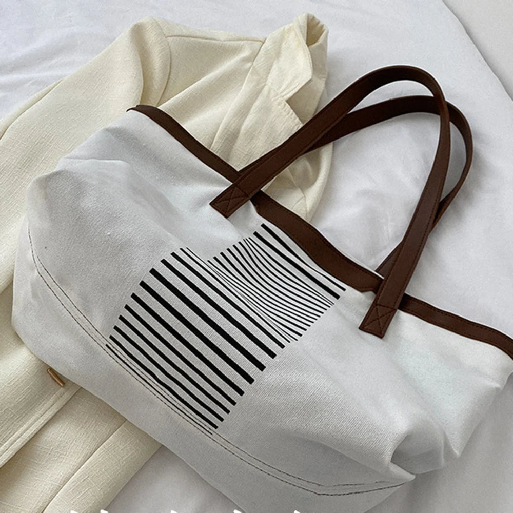 Women Canvas Handbags Tote Large Capacity Shoulder Bags Shopping And Travel Bags