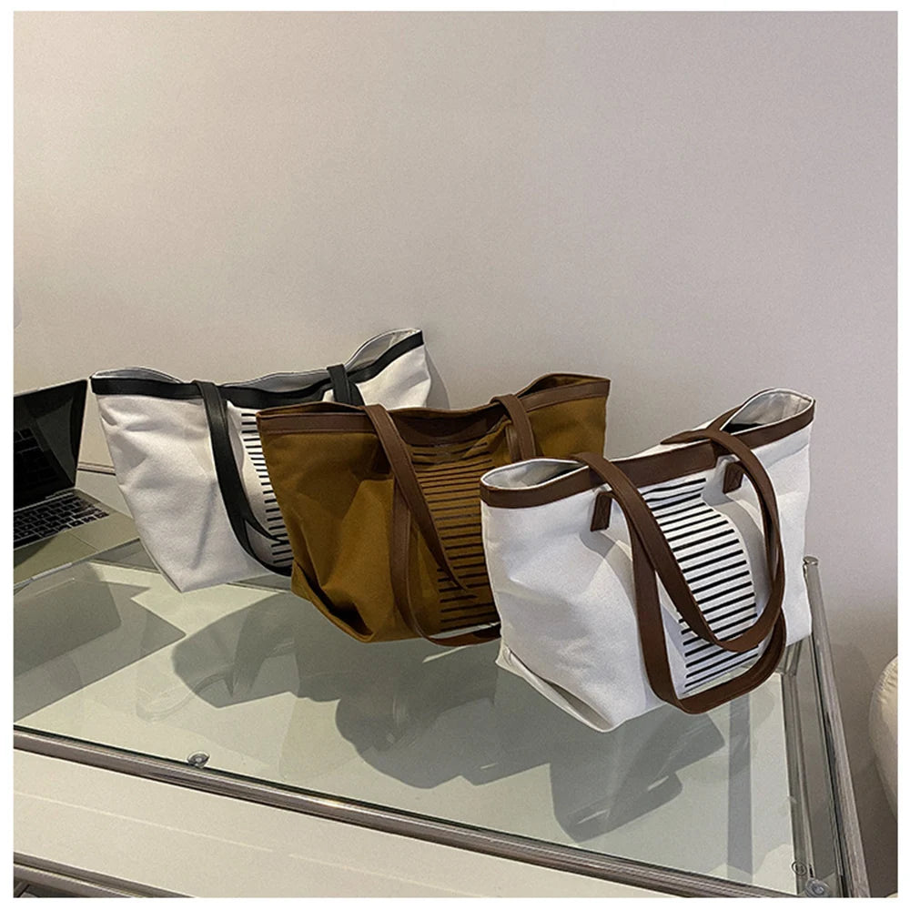Women Canvas Handbags Tote Large Capacity Shoulder Bags Shopping And Travel Bags