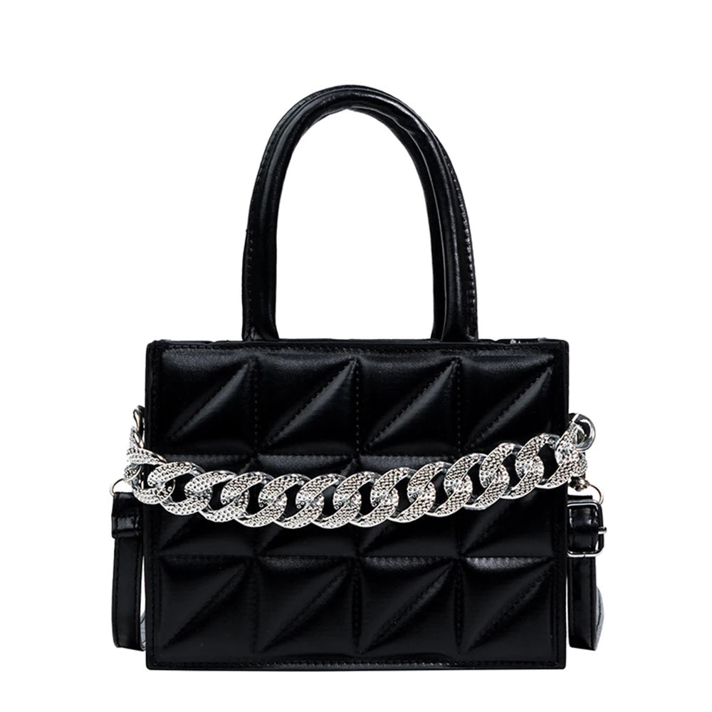 Women Chain Handbags High Shoulder Bags Diamond Tote Crossbody Square Bag