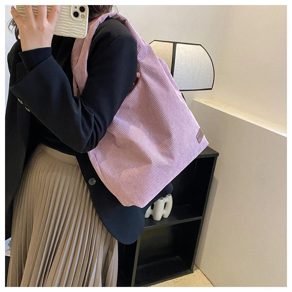 Women Fall Canvas Tote Underarm Shoulder Bags Large Capcity Bags