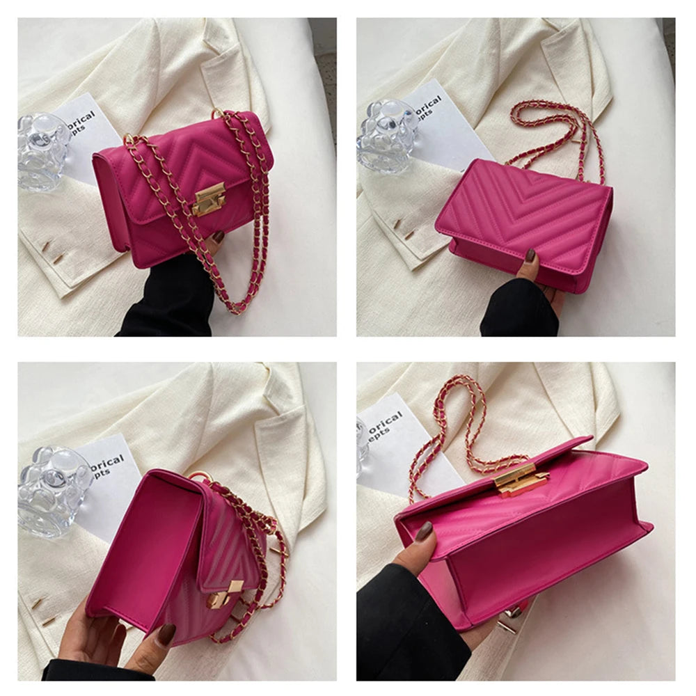 Women Shoulder Bags Chain Messenger Bags Candy Chain Square Bags