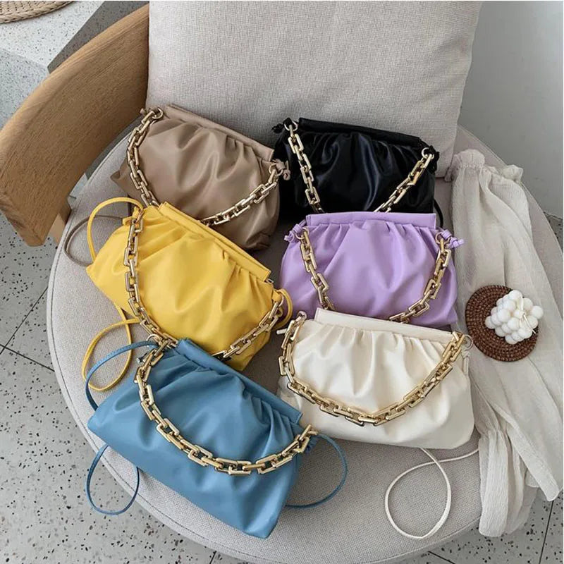 Thick Chain Cloud Handbags Crossbody Bags For Female