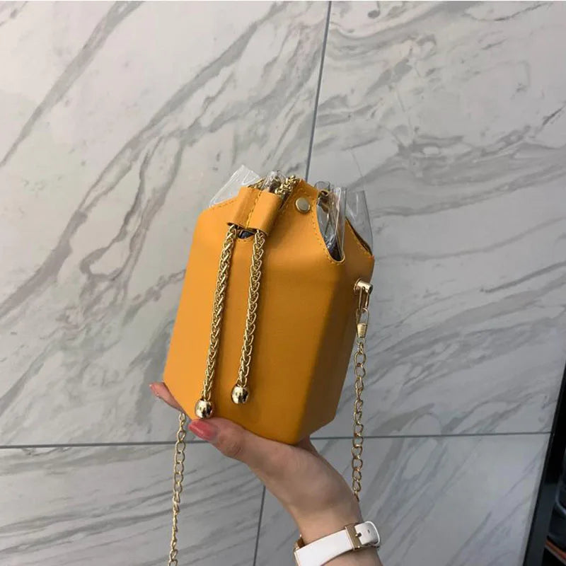 Women Shoulder Bags Messenger Handbags Female Bucket Bag Chain Solid