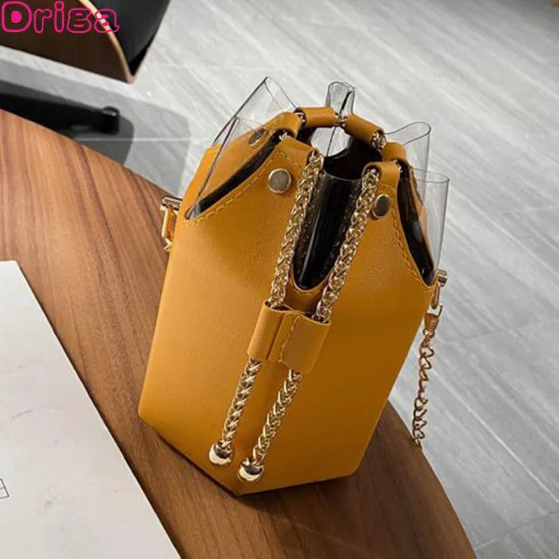 Women Shoulder Bags Messenger Handbags Female Bucket Bag Chain Solid