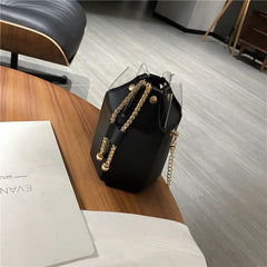Women Shoulder Bags Messenger Handbags Female Bucket Bag Chain Solid