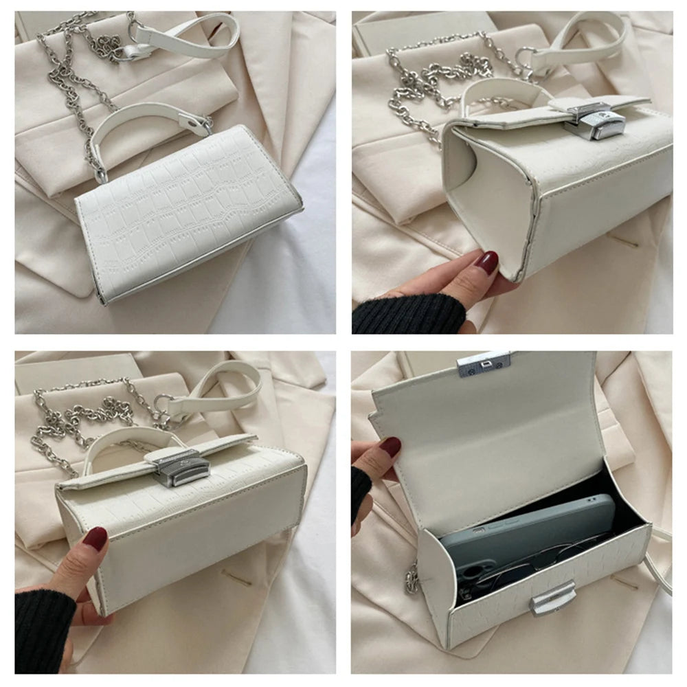 Women Shoulder Bags Chain Crossbody Bags Female Embossing Handbags