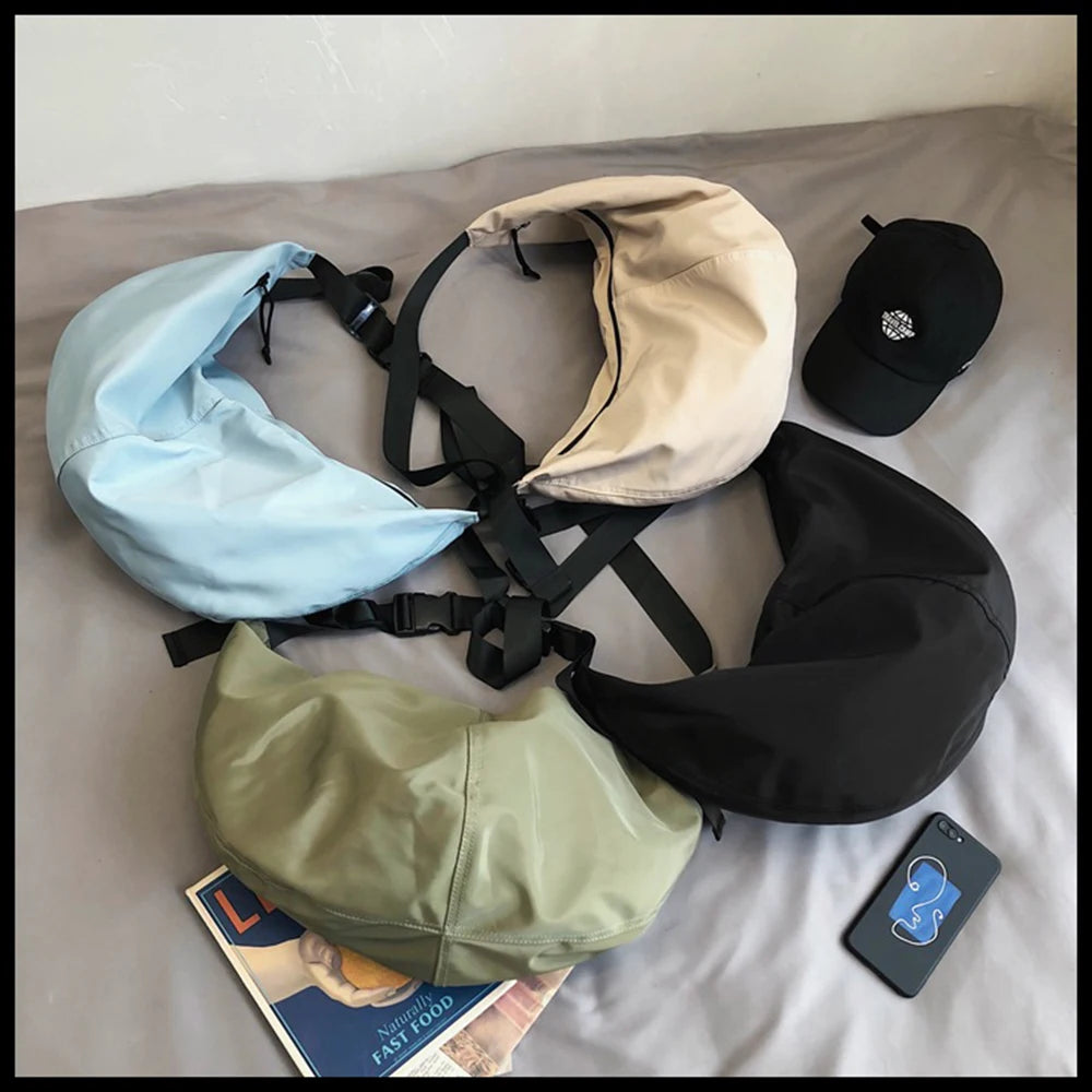 Women Canvas Messenger Bag Large Capacity Dumpling Bag