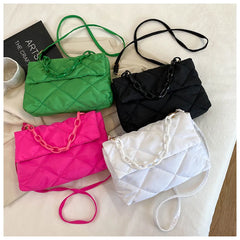 Women Texture Diamond Lattice Package Handbags Winter Shoulder Bags