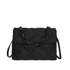 Women Texture Diamond Lattice Package Handbags Winter Shoulder Bags