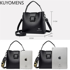 High Leather Shoulder Bag Women Crossbody Messenger Tote Bag
