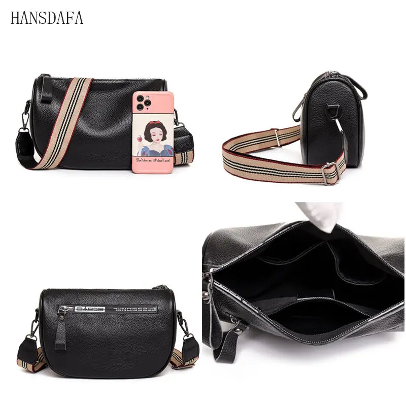 Women Leather Tote Bag High Cowhide Handbag Female Messenger
