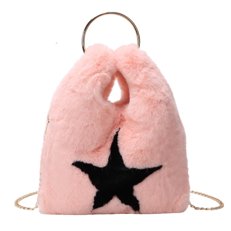 Winter Cross Body Bag for Women Faux Fur