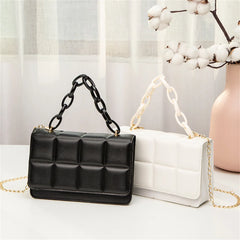 Chain Rhomboid Crossbody Bag for Women PU Leather Shoulder Handbags