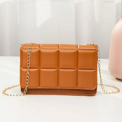 Chain Rhomboid Crossbody Bag for Women PU Leather Shoulder Handbags