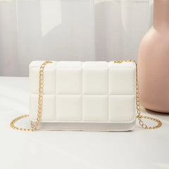 Chain Rhomboid Crossbody Bag for Women PU Leather Shoulder Handbags