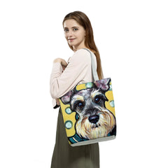 Schnauzer Dog Painting Handbag for Women Shoulder Bag Casual Shopper Tote