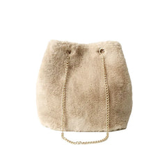 Plush Fur Bucket Bag Crossbody Shoulder Bag