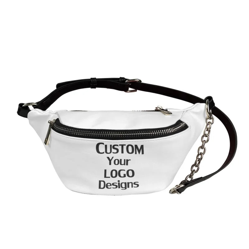 Unisex PU Chest Bag Hip Belt Fanny Pack Couple Zipper Pouch
