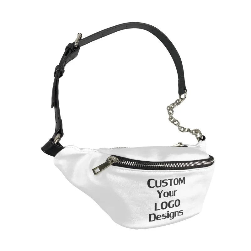 Unisex PU Chest Bag Hip Belt Fanny Pack Couple Zipper Pouch