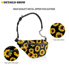 Unisex PU Chest Bag Hip Belt Fanny Pack Couple Zipper Pouch
