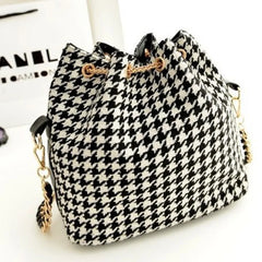 Bohemia Canvas Bucket Bag Chains Shoulder Handbags Vintage Messenger Bag