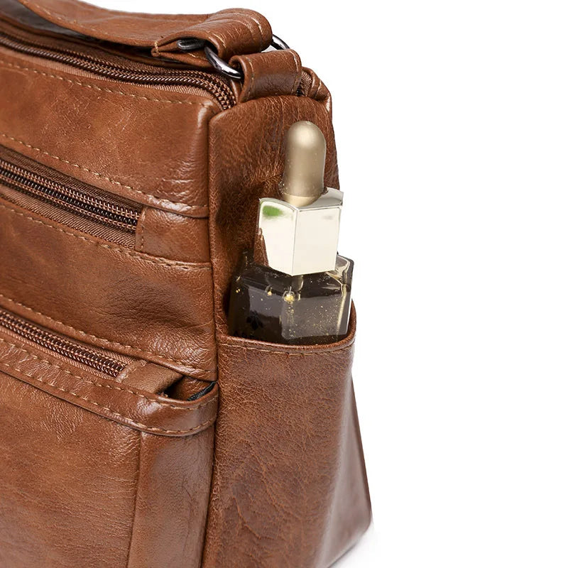 Women's Large Capacity Soft Leather Messenger Bag