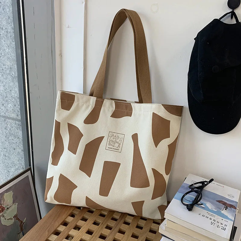 Canvas Shoulder Bag for Women, Large Tote Bag for College Students