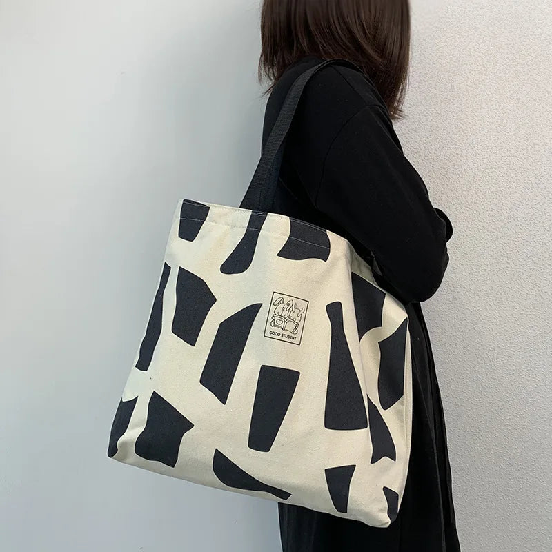 Canvas Shoulder Bag for Women, Large Tote Bag for College Students