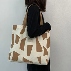 Canvas Shoulder Bag for Women, Large Tote Bag for College Students