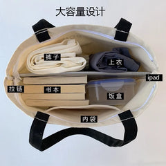 Canvas Shoulder Bag for Women, Large Tote Bag for College Students