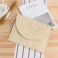 Paper Braided Straw Bag Beach Crossbody Women's Handbag