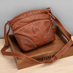 Soft Leather Messenger Bag for Women, Large Capacity Crossbody Bag